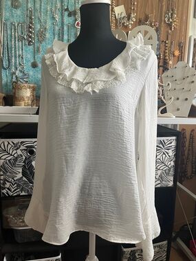 Hayden Ruffled Flare-Sleeve Blouse